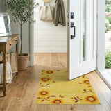 Sunflower Border Yellow Area Rug