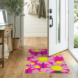 Happy Smiling Daisy Pink Area Rug