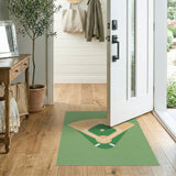 Geometric Modern Green Baseball Field Area Rug