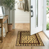 Distressed Vintage Polka Dot Beige Area Rug