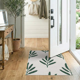 Green Green Fern Leaf Pattern Area Rug