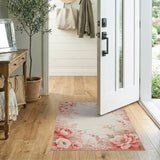 Vintage Blush Peony Floral Vintage Area Rug