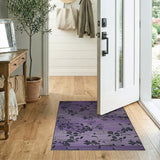Purple Floral Branch Vintage Area Rug