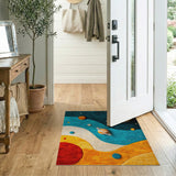 Whimsical Solar System Kids Rug with Planets Stars