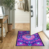 Neon Psychedelic Mandala Area Rug