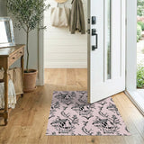 Whimsical Birdhouse Vine Pink Area Rug