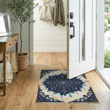 Vintage Blue Mandala Persian Area Rug