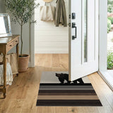 Standing Bear Brown Tan Striped Area Rug