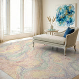 Pastel Marble Swirl Abstract Area Rug