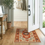 Multi-color and Patterns Terracotta Geometric Southwestern Area Rug