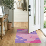 Dreamy Pink Purple Clouds Stars Kids Rug