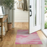 Blush Pink Abstract Brushstroke Area Rug