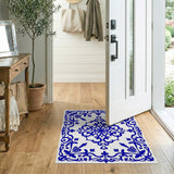 Cobalt Blue Ornate Persian Floral Rug