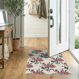 Pink Vintage Pink Floral Pattern Area Rug