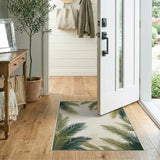 Palm Frond Border Area Rug