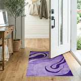 Purple Swirl Abstract Area Rug