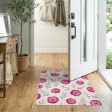 Pink Watercolor Roses Area Rug