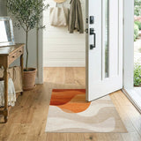 Flowing Orange Wave Area Rug