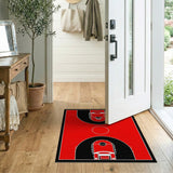 Red Red Basketball Court Area Rug