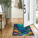 Vibrant Coral Reef Fish Ocean Area Rug