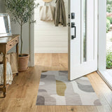 Modern Grey Gold Abstract Area Rug