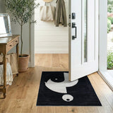 Abstract Yin-Yang Black White Geometric Rug