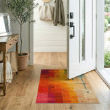 Vibrant Multi-Color Distressed Stripe Area Rug