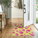 Playful Pink Cherry Fruit Pattern Area Rug