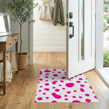Pink Vibrant Pink Polka Dot Area Rug
