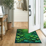 Lush Emerald Green Floral Leaves Rug