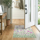 Pink Purple Floral Meadow Area Rug