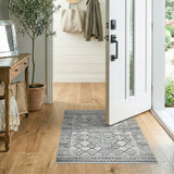 Grey Geometric Hexagon Area Rug