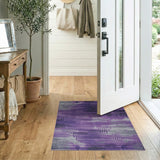 Purple Grey Abstract Area Rug