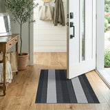 Modern Black White Vertical Stripe Geometric Modern Area Rug