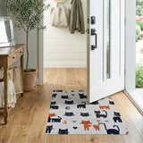 Playful Black Cat Kitten Area Rug