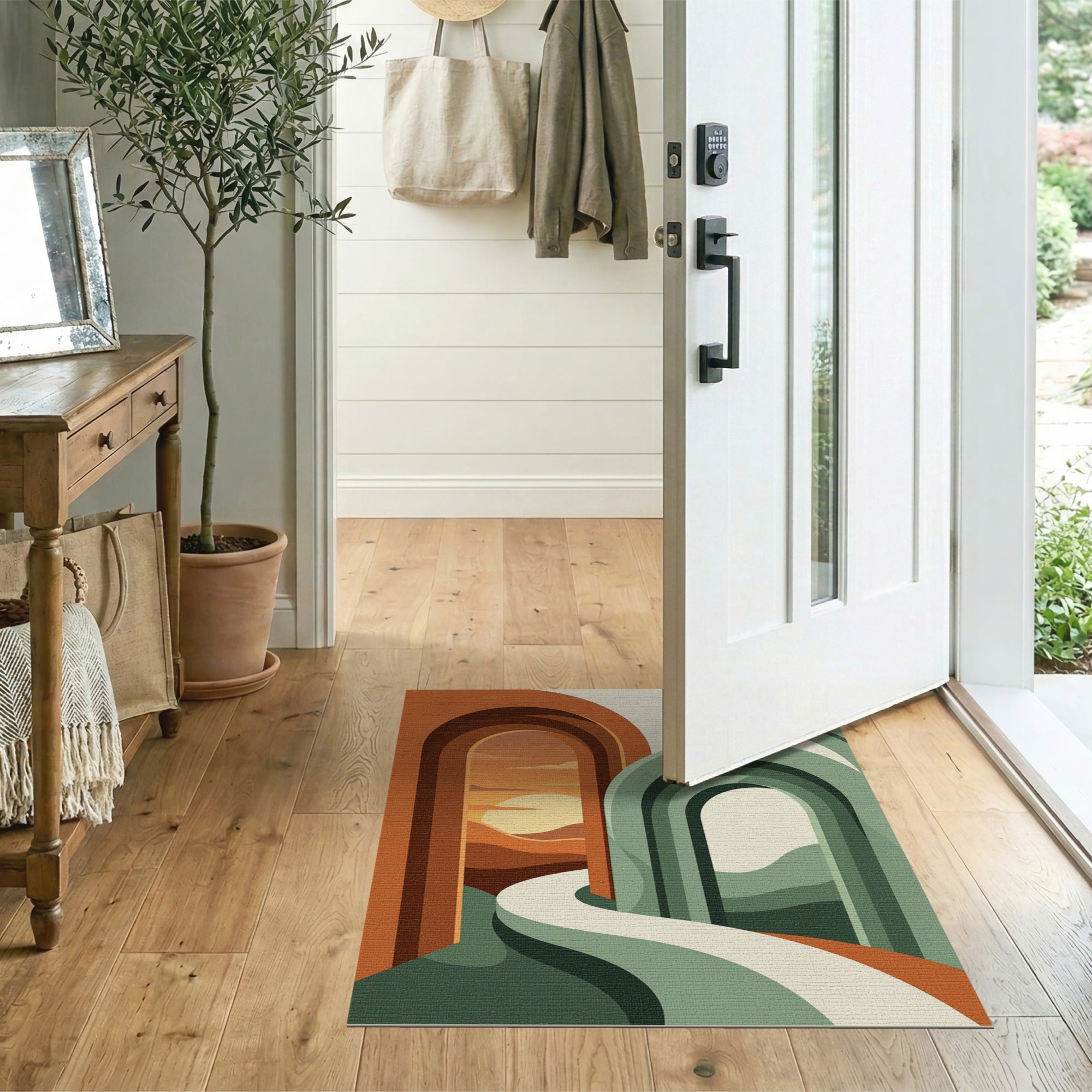 Arched Portals Sunset Path Area Rug