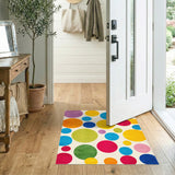 Multicolor Geometric Circles Area Rug