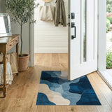 Blue and Teal Abstract Area Fluid Blue Teal Abstract Area Rug