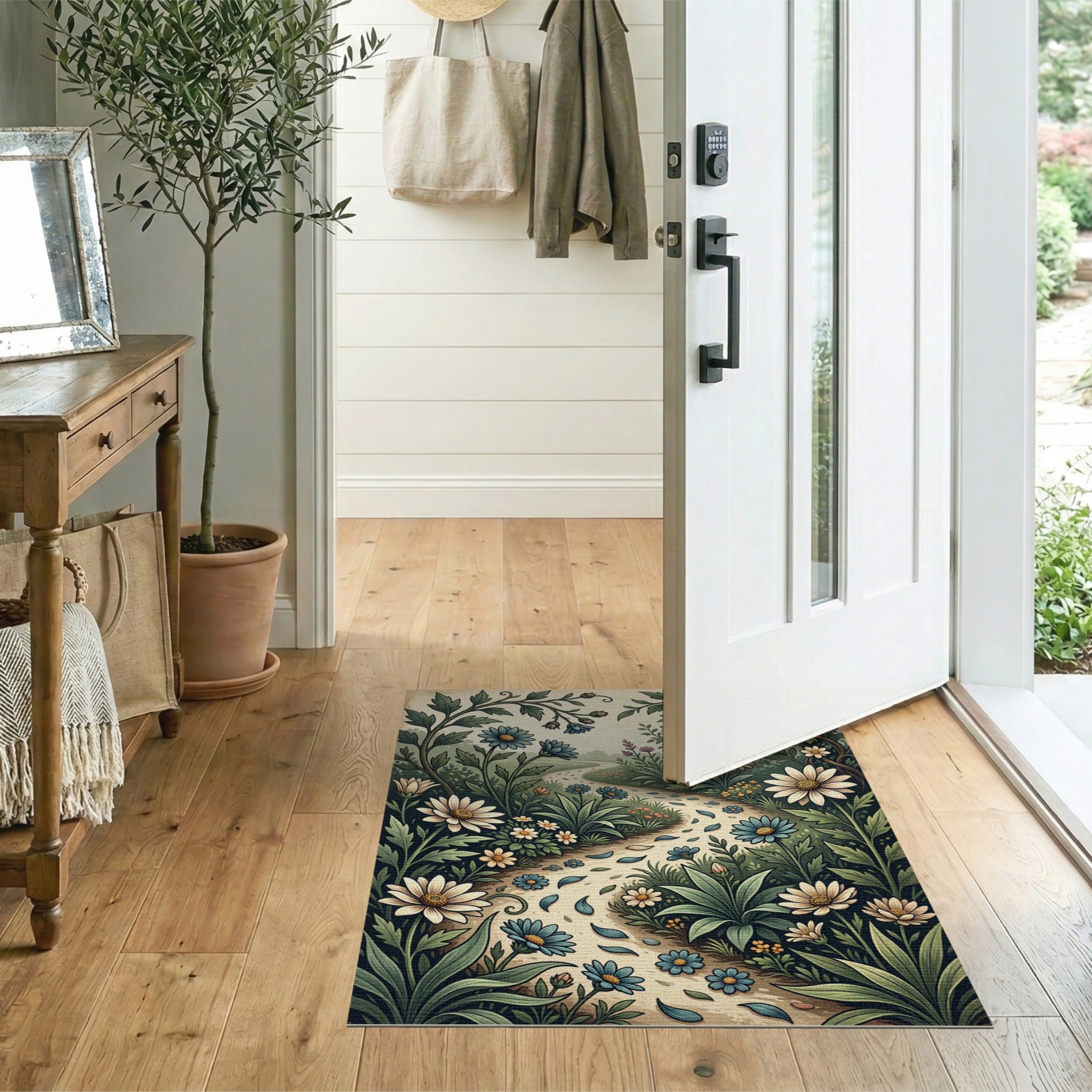 Vintage Garden Path Floral Area Rug