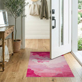 Pink Clouds Washable Area Rug