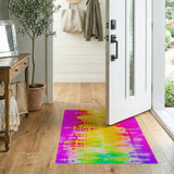 Vibrant Rainbow Abstract Area Rug