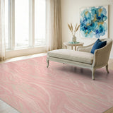 Pink Organic Foliage Washable Area Rug