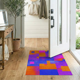 Geometric Modern Multi-color and Patterns Vibrant Multi-Color Geometric Abstract Area Rug
