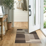 Grey Modern Grey Geometric Area Rug