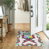 Multi-color and Patterns Rainbow Director Chair Kids Area Rug