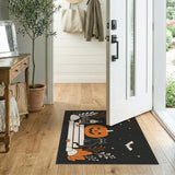 Halloween Pumpkin Cat Area Rug