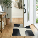 Black White Halftone Abstract Area Rug
