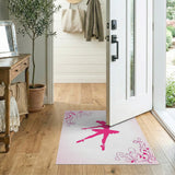 Pink Ballerina Silhouette Area Rug