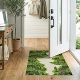 Whimsical Woodland Forest Rug with Cabin Wildlife
