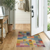 Vibrant Multicolor Geometric Patchwork Area Rug